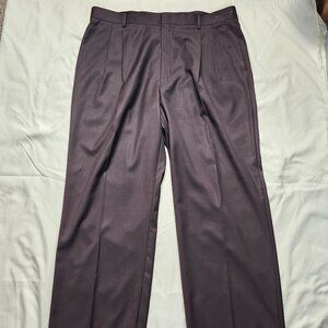 Vittorio St Angelo Mens Pants 42L Slacks Dark Brown 46 inch